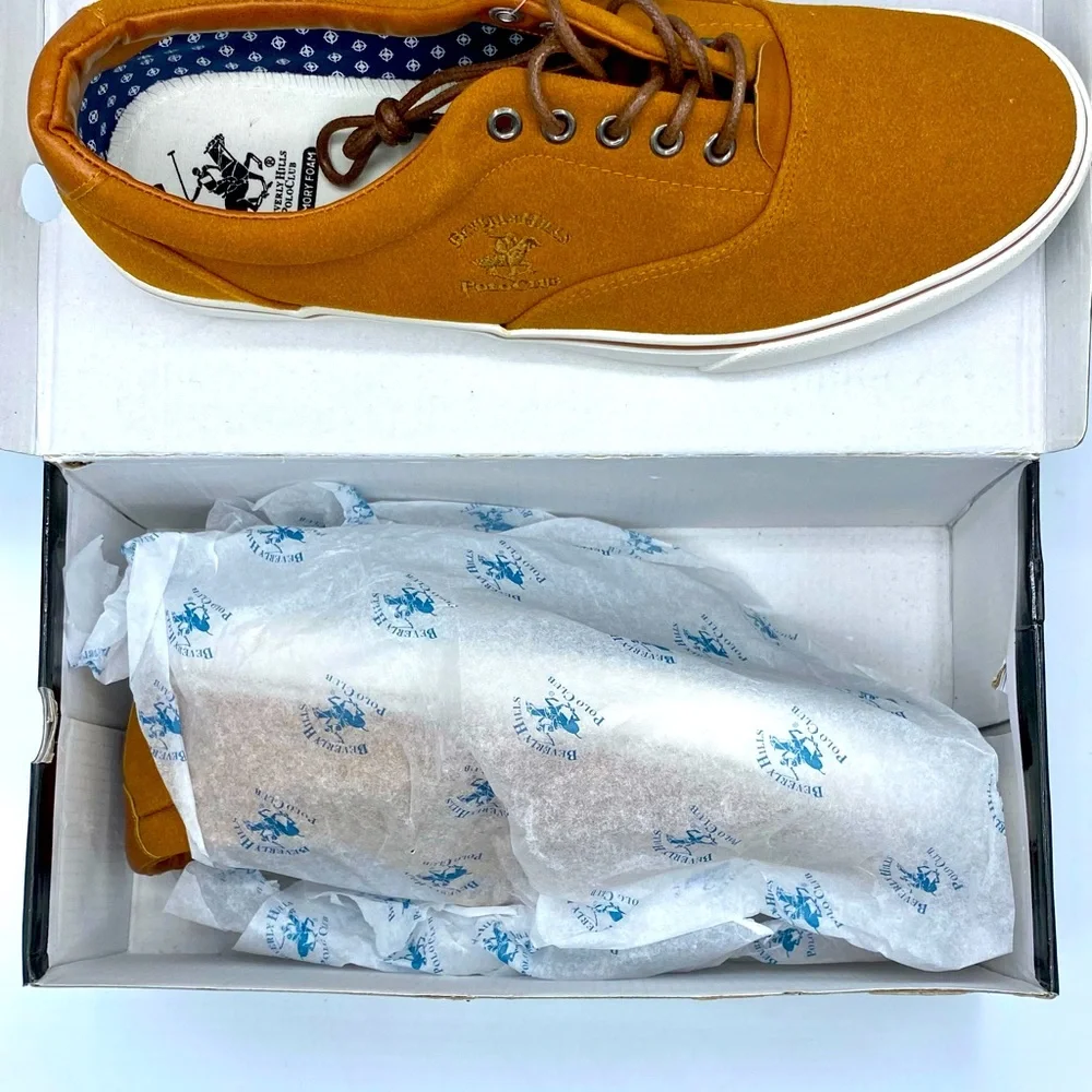 NEW✨ Beverly Hills Polo Club✨ Brown Suede Boat Sneakers Mens Shoes Size: 12